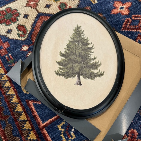 Damaged Evergreen Oval Framed Wall Art Studio McGee Christmas tree - Picture 3 of 10